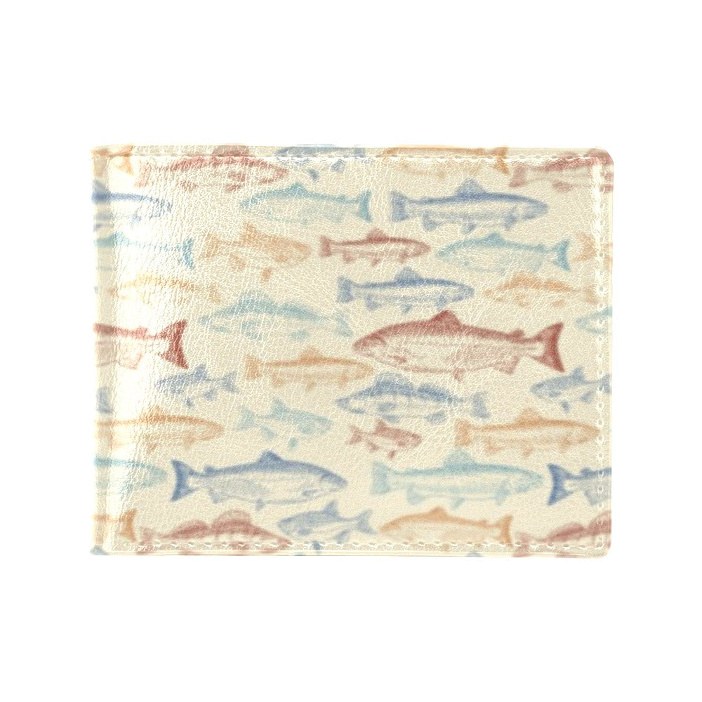 Salmon Fish Print Design LKS302 Men's ID Card Wallet