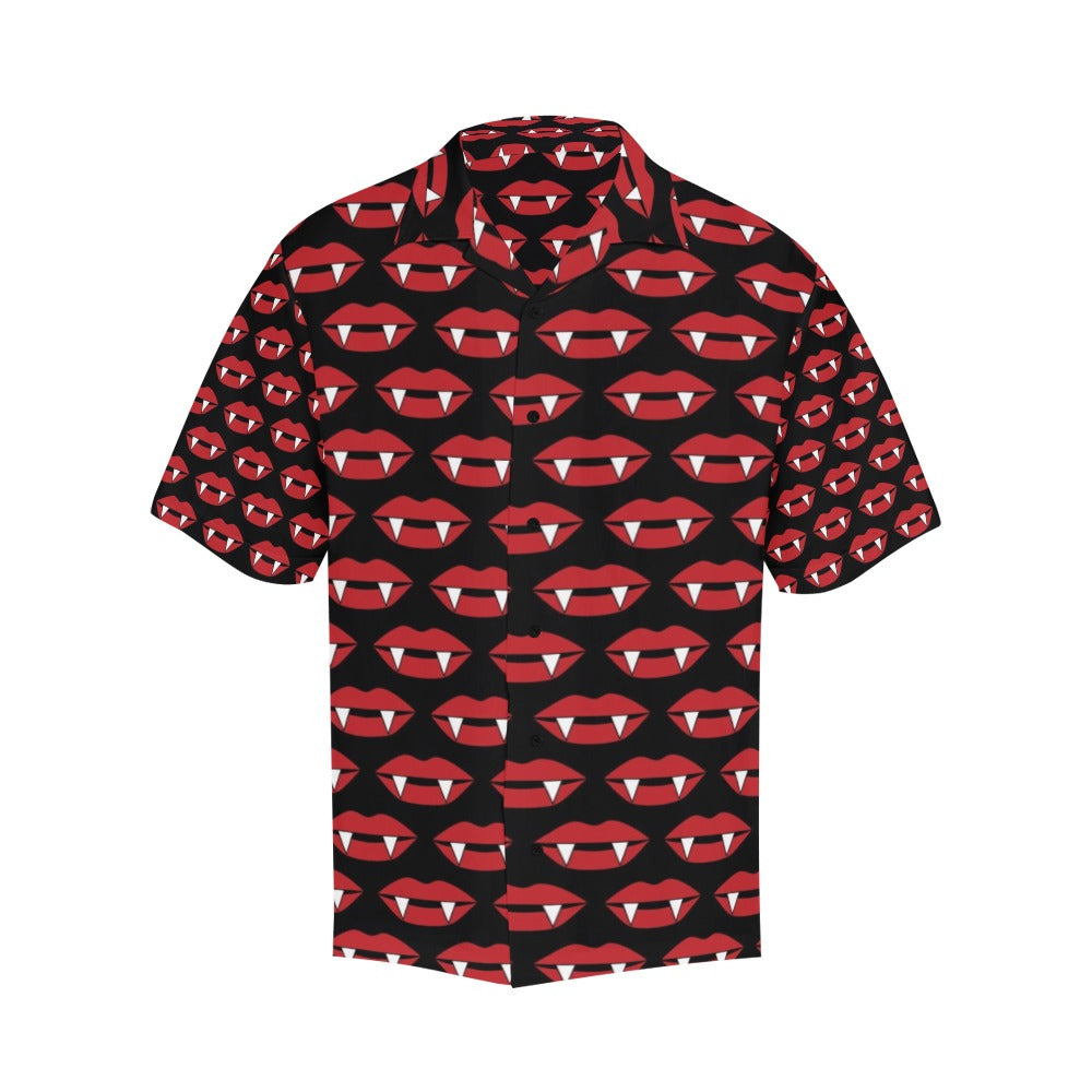 Vampire Lips Print Design LKS302 Men's Hawaiian Shirt