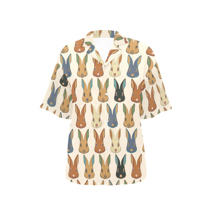Rabbit Pattern Print Design RB04 Women's Hawaiian Shirt
