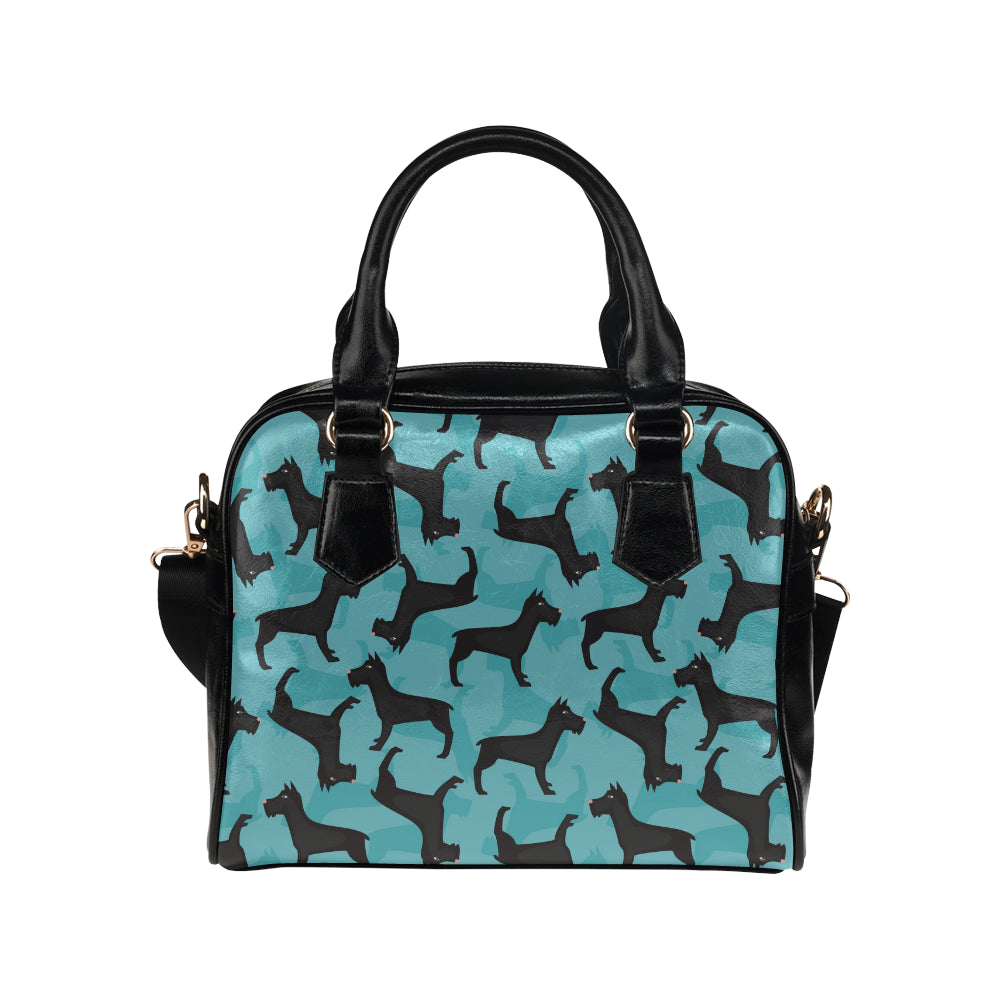 Schnauzers Pattern Print Design A01 Shoulder Handbag