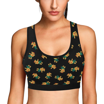 Hula Bear Pattern Print Design 06 Sports Bra