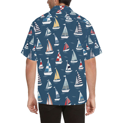 Sailing Ships Pattern Print Design A04 Men's Hawaiian Shirt