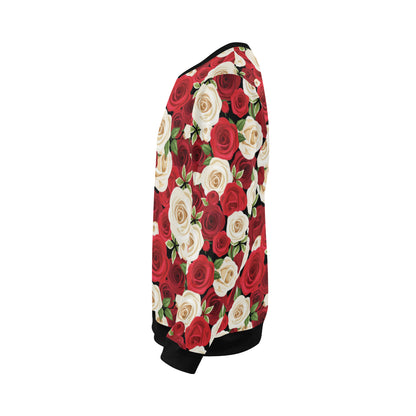 Rose Pattern Print Design RO06 Men Long Sleeve Sweatshirt