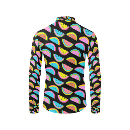 Watermelon Pattern Print Design WM08 Men's Long Sleeve Shirt