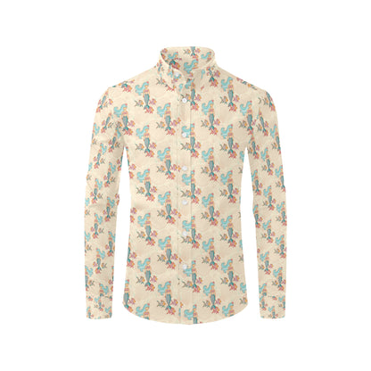 Mermaid Girl With Fish Design Print Men's Long Sleeve Shirt