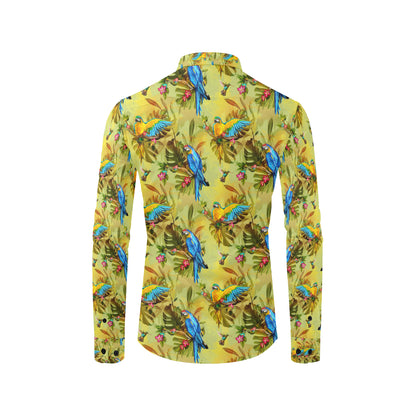 Parrot Pattern Print Design A02 Men's Long Sleeve Shirt