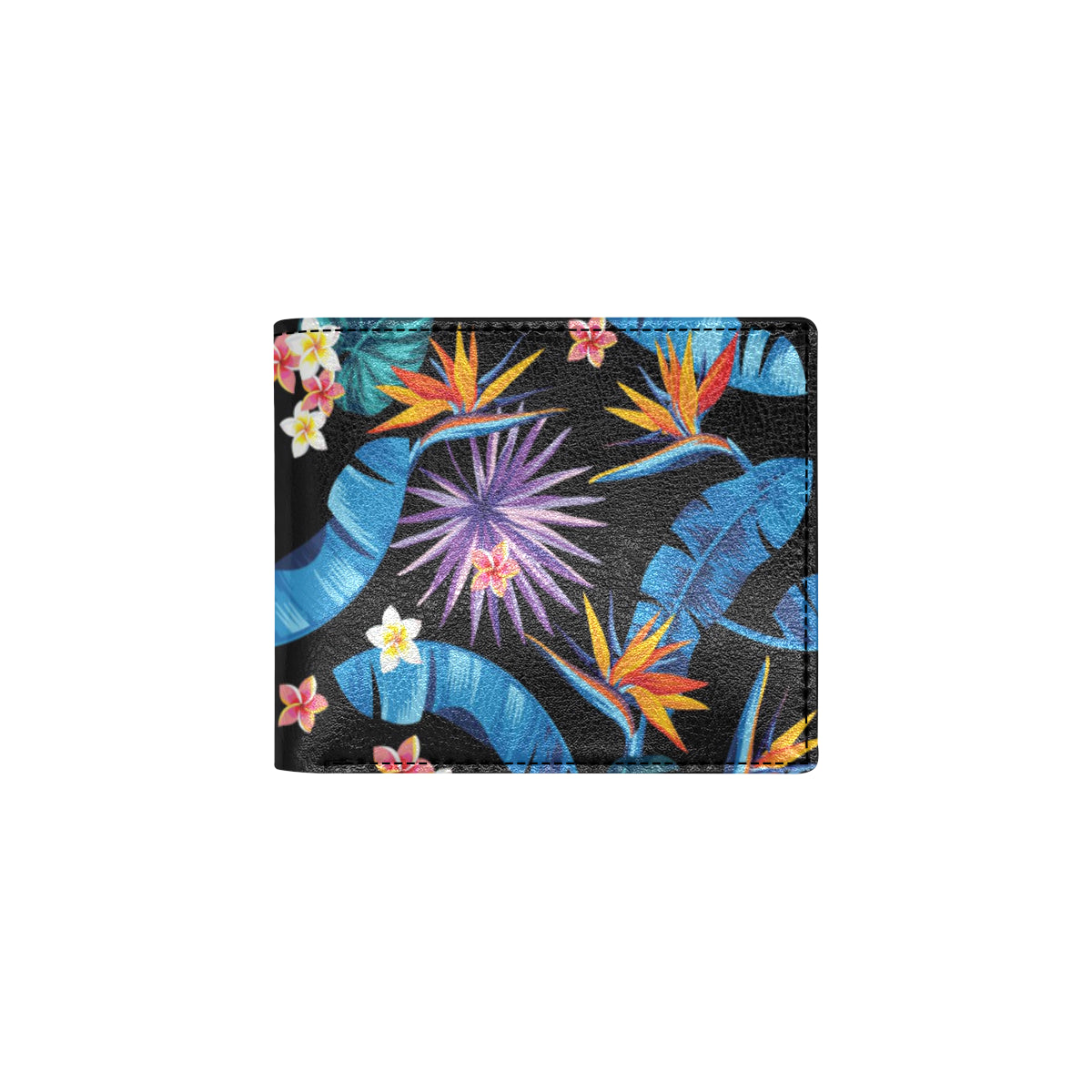 Tropical Flower Pattern Print Design TF018 Men's ID Card Wallet