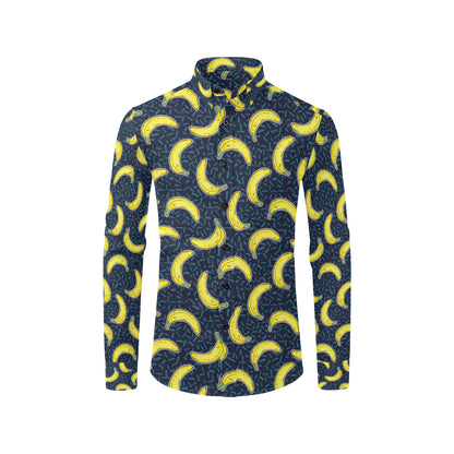 Banana Pattern Print Design BA09 Men's Long Sleeve Shirt