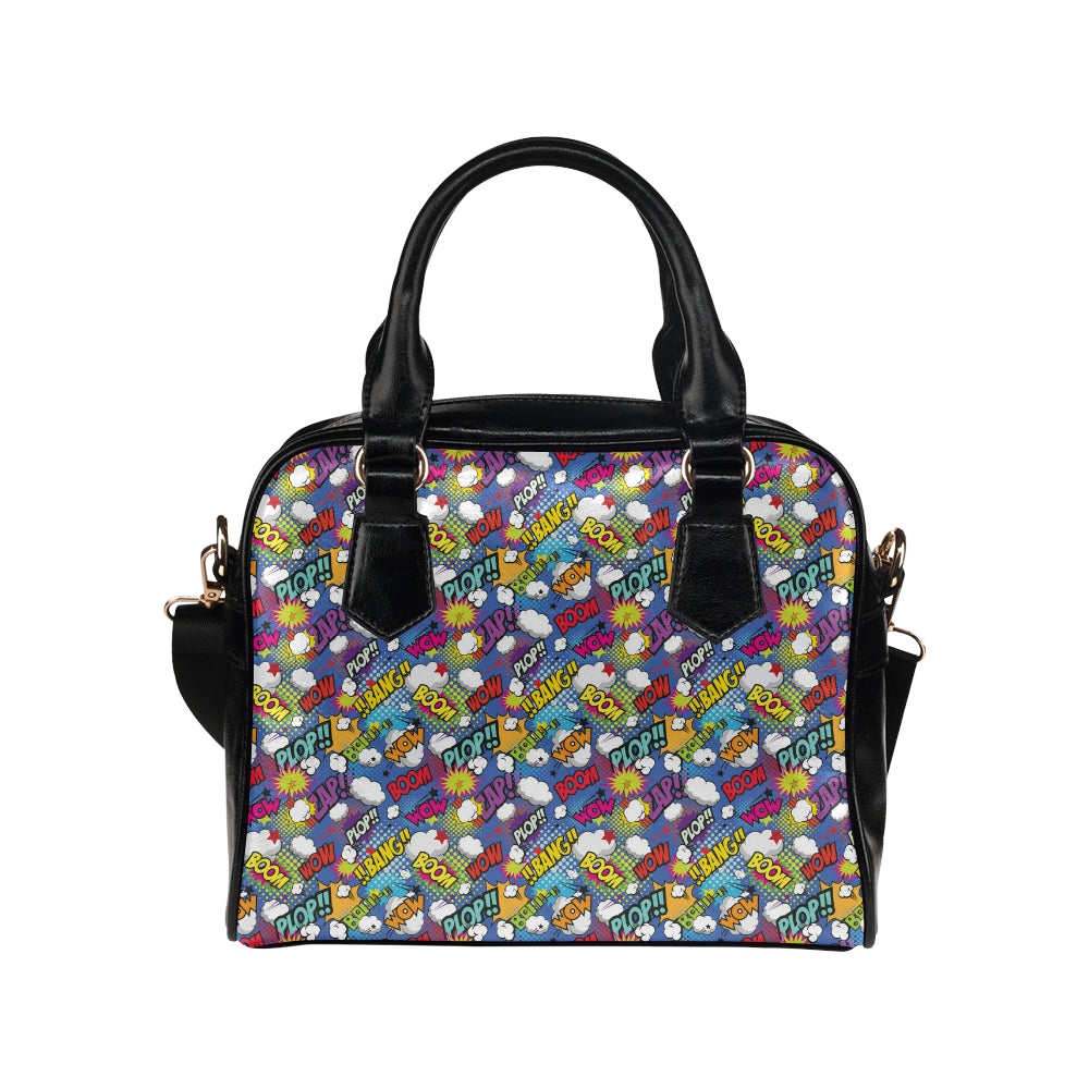 Comic Book Pattern Print Design 02 Shoulder Handbag