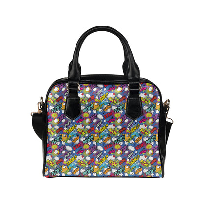 Comic Book Pattern Print Design 02 Shoulder Handbag