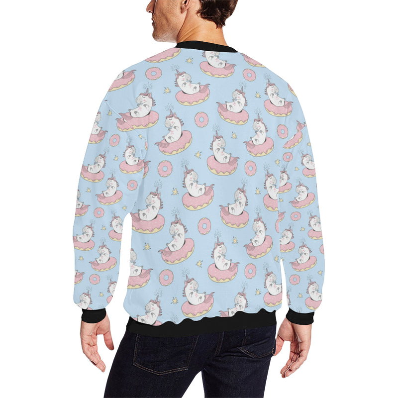 Donut Unicorn Pattern Print Design DN014 Men Long Sleeve Sweatshirt