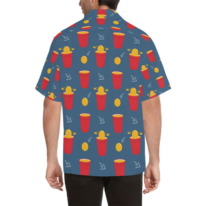Beer Pong Pattern Print Design 02 Men's Hawaiian Shirt