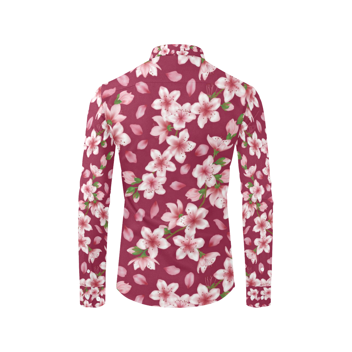 Cherry Blossom Pattern Print Design CB06 Men's Long Sleeve Shirt