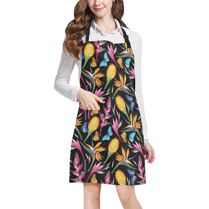 Tropical Flower Pattern Print Design TF016 Apron with Pocket