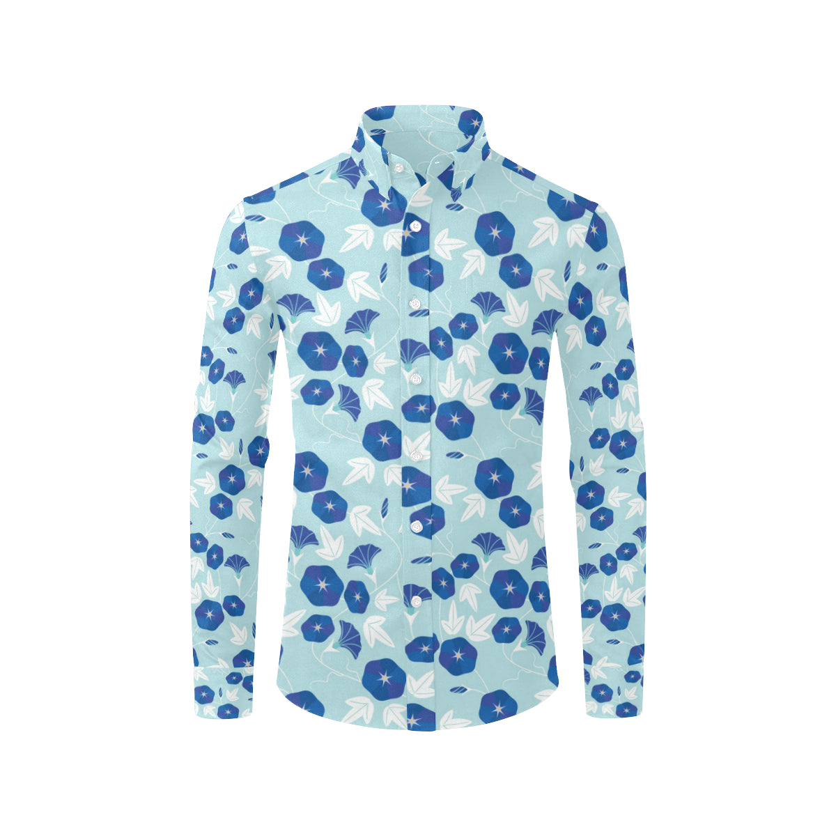 Morning Glory Pattern Print Design MG07 Men's Long Sleeve Shirt