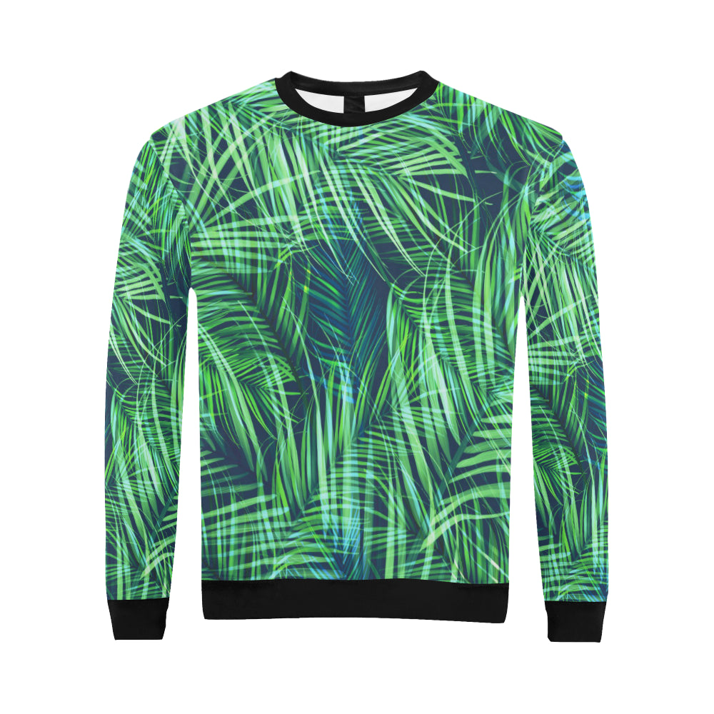 Palm Leaves Pattern Print Design PL02 Men Long Sleeve Sweatshirt