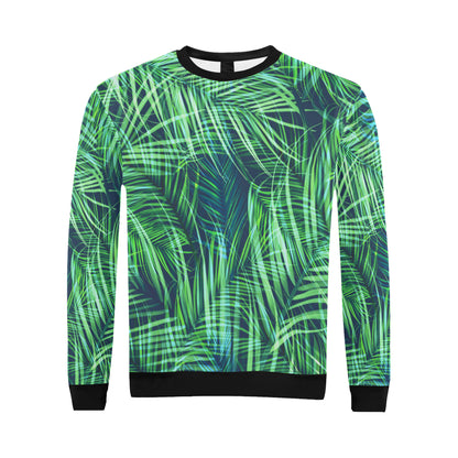 Palm Leaves Pattern Print Design PL02 Men Long Sleeve Sweatshirt