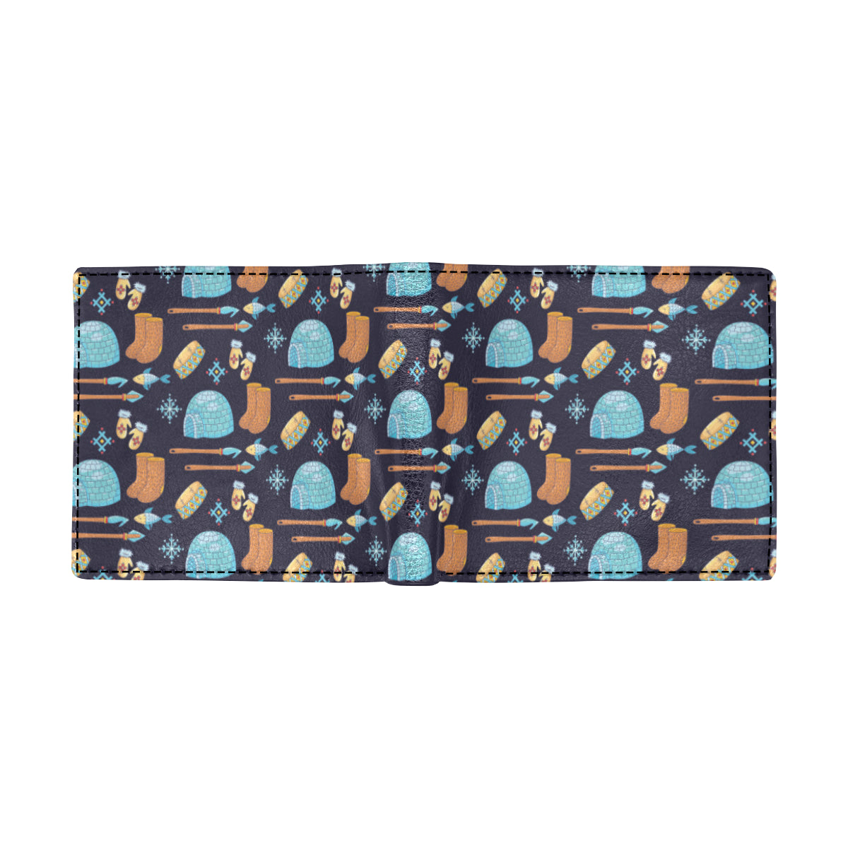 Eskimo Pattern Print Design 02 Men's ID Card Wallet