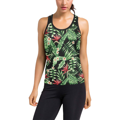 Bird Of Paradise Pattern Print Design BOP05 Women's Racerback Tank Top