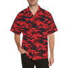 Camo Red Pattern Print Design 03 Men's Hawaiian Shirt