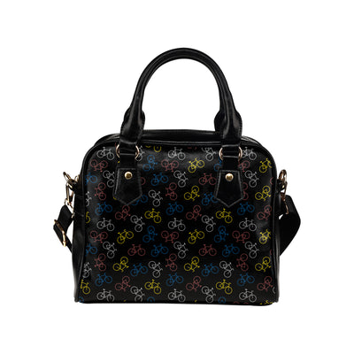 Bicycle Pattern Print Design 03 Shoulder Handbag