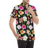 Hibiscus Pattern Print Design HB025 Men's Short Sleeve Button Up Shirt