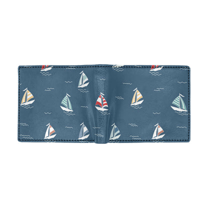 Sailing Ships Pattern Print Design A02 Men's ID Card Wallet
