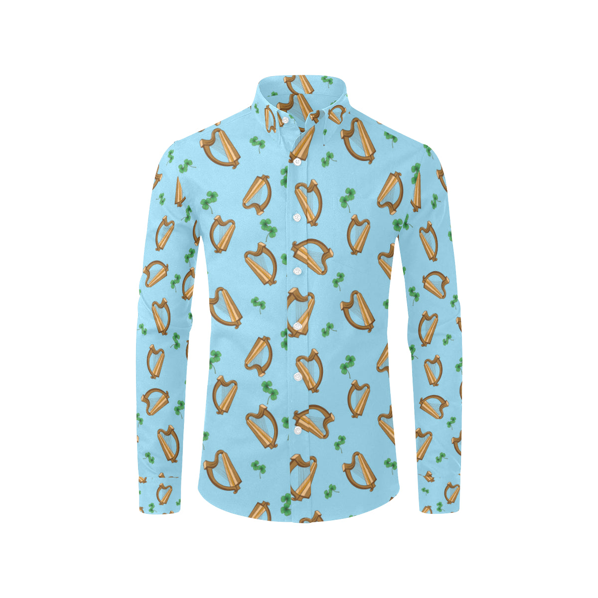 Harp Pattern Print Design 01 Men's Long Sleeve Shirt