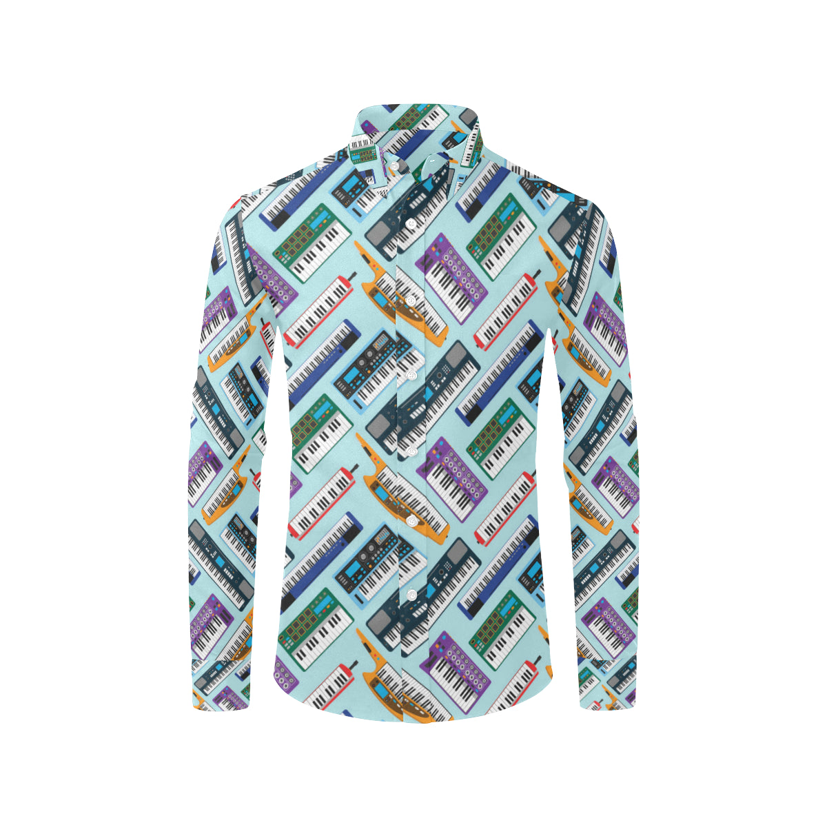 Synthesizer Pattern Print Design 02 Men's Long Sleeve Shirt
