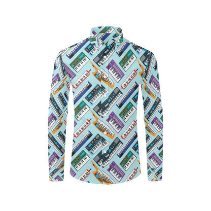 Synthesizer Pattern Print Design 02 Men's Long Sleeve Shirt