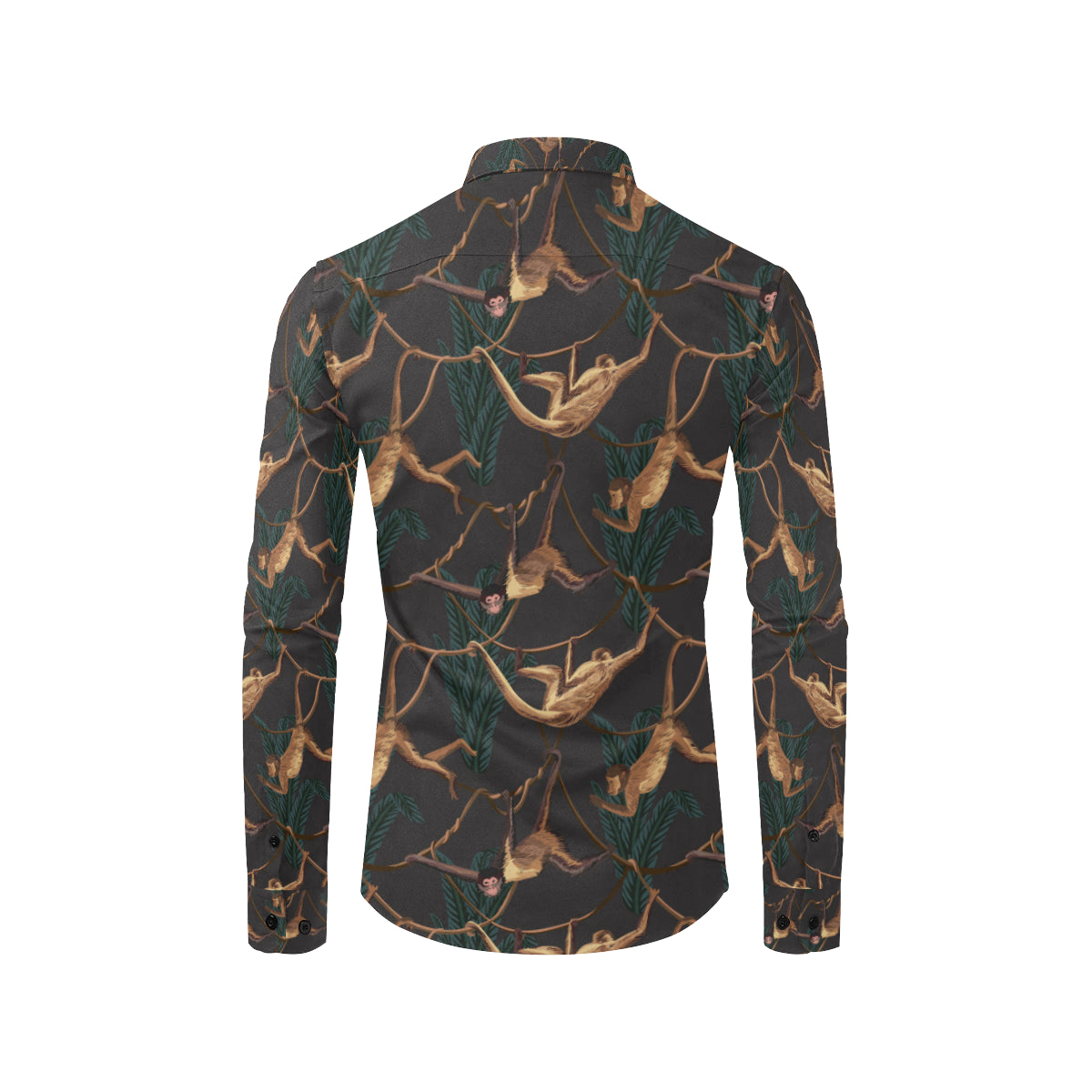 Monkey Pattern Print Design 02 Men's Long Sleeve Shirt