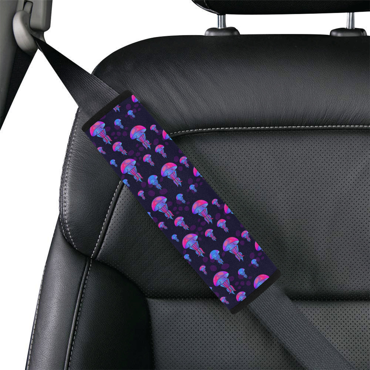 Jellyfish Neon Print Car Seat Belt Cover