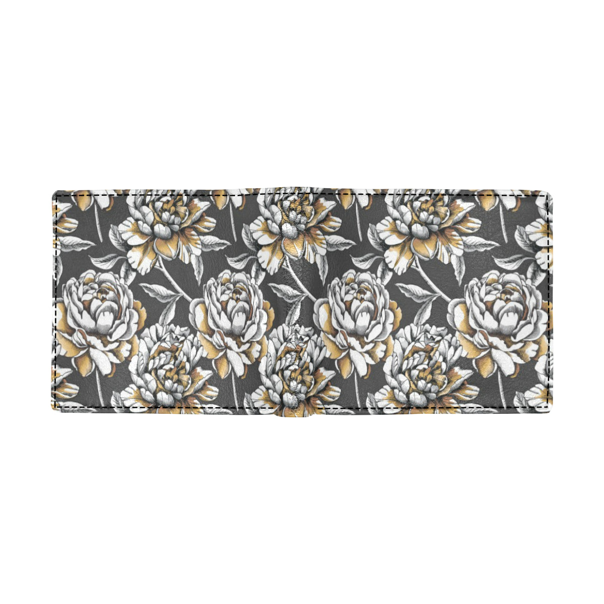 Peony Pattern Print Design PE06 Men's ID Card Wallet