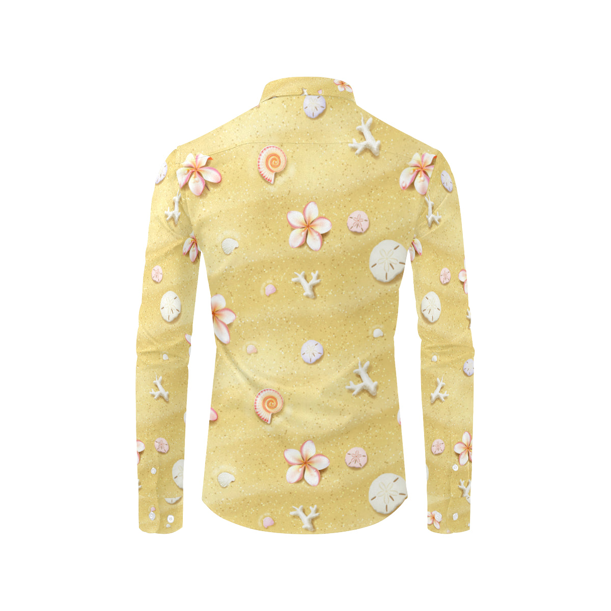 Beach Theme Print Men's Long Sleeve Shirt