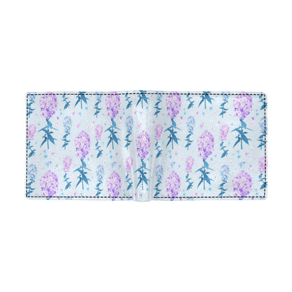 Lilac Pattern Print Design LI05 Men's ID Card Wallet