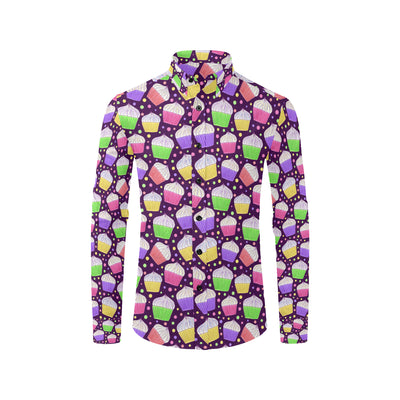 Cupcake Pattern Print Design CP07 Men's Long Sleeve Shirt