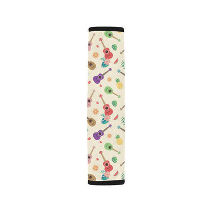Ukulele Pattern Print Design 01 Car Seat Belt Cover