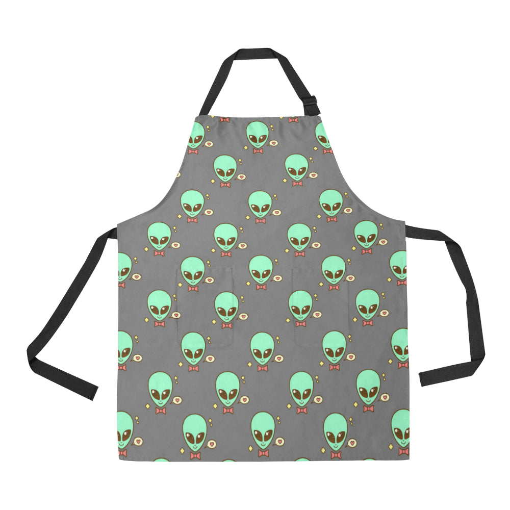 Alien Pattern Print Design 02 Apron with Pocket