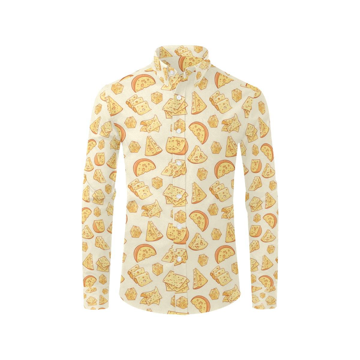 Cheese Pattern Print Design 01 Men's Long Sleeve Shirt