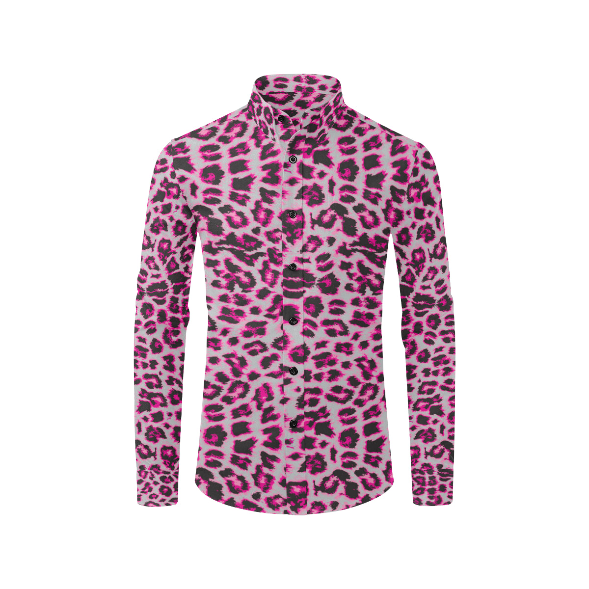 Leopard Pattern Print Design 02 Men's Long Sleeve Shirt