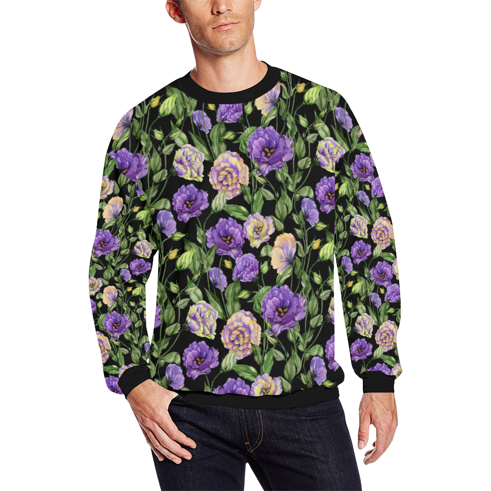 Lisianthus Pattern Print Design LT02 Men Long Sleeve Sweatshirt