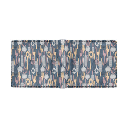 Cooking Kitchen Tools Pattern Print Design 05 Men's ID Card Wallet