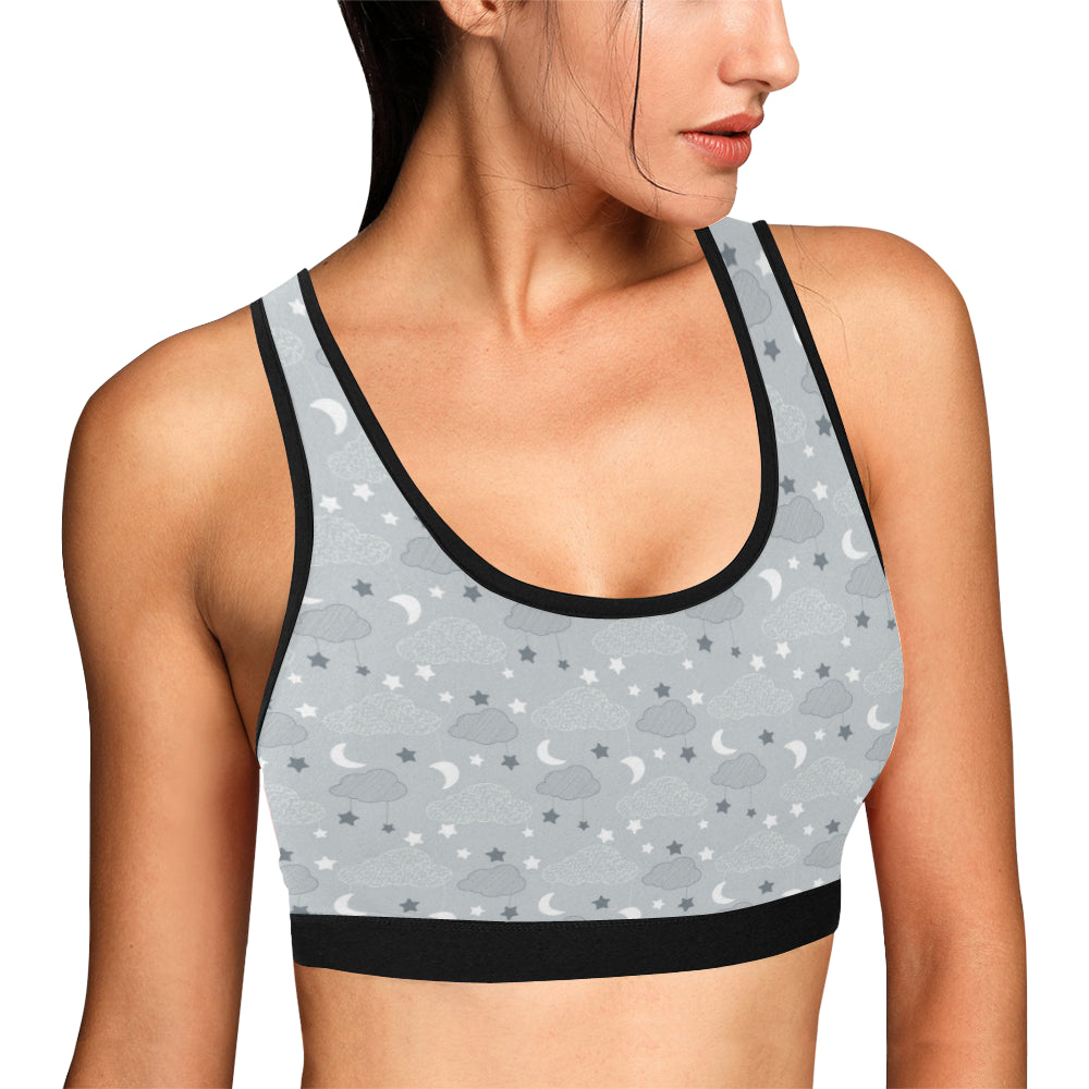 Cloud  Pattern Print Design 04 Sports Bra