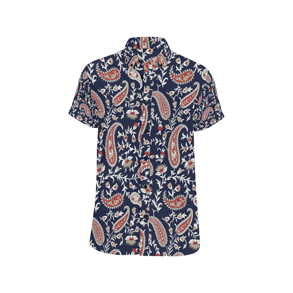 Paisley Pattern Print Design A05 Men's Short Sleeve Button Up Shirt