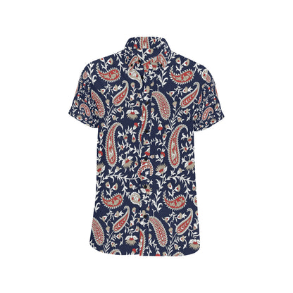 Paisley Pattern Print Design A05 Men's Short Sleeve Button Up Shirt