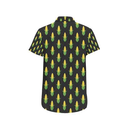 Corn Pattern Print Design 05 Men's Short Sleeve Button Up Shirt
