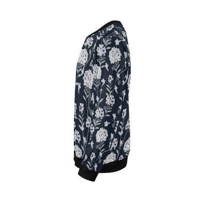 Hydrangea Pattern Print Design HD07 Men Long Sleeve Sweatshirt