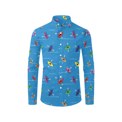 Kayak Pattern Print Design 03 Men's Long Sleeve Shirt