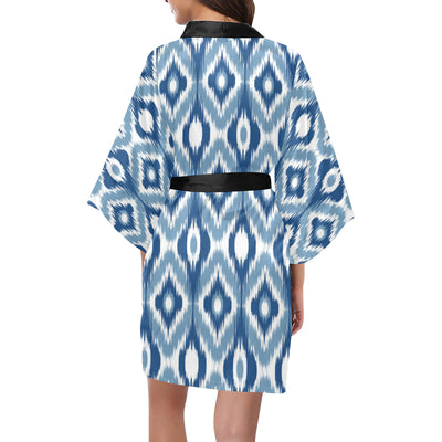 Ikat Pattern Print Design 03 Women's Short Kimono