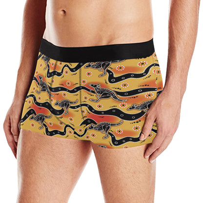 Kangaroos Aboriginal  Pattern Print Design 06 Men's Boxer Briefs